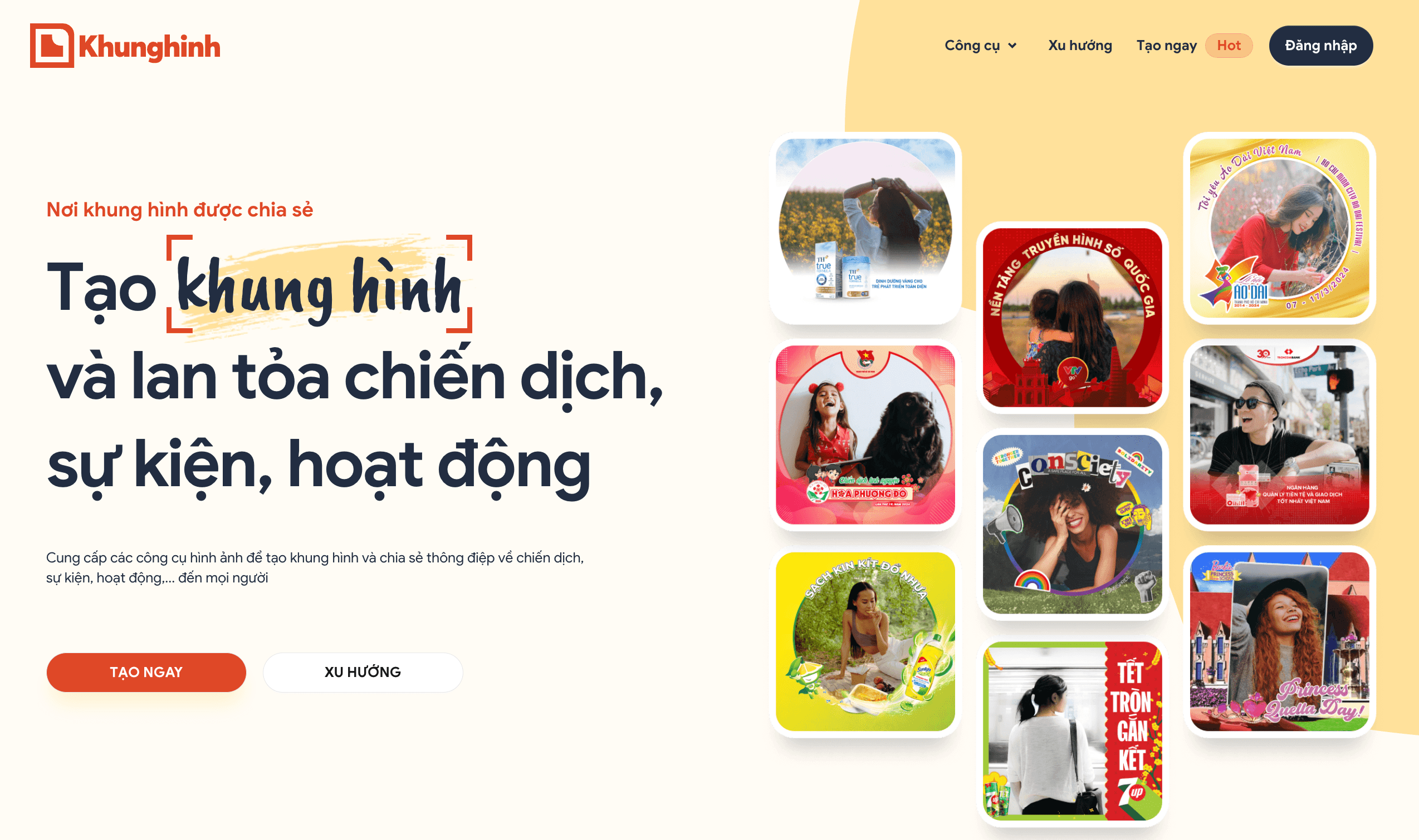 Các loại Khung trên ứng dụng Khunghinh